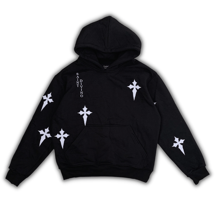 Scattered Black Cross Hoodie