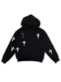 Scattered Black Cross Hoodie
