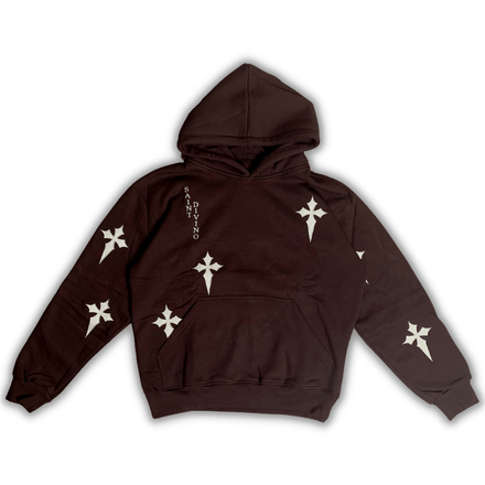 Scattered Brown Cross Hoodie