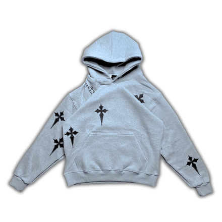 Scattered Grey Cross Hoodie