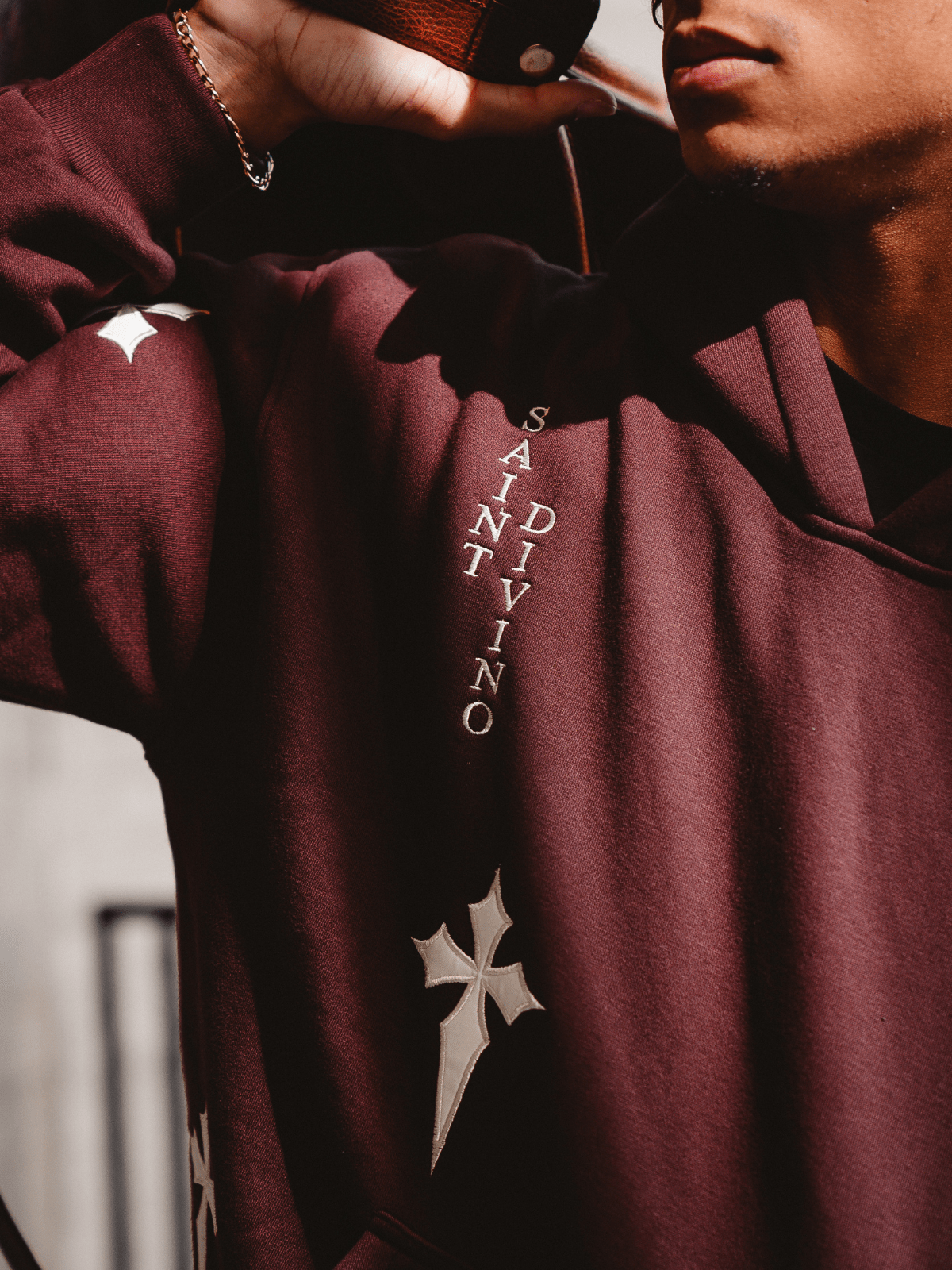 Scattered Brown Cross Hoodie