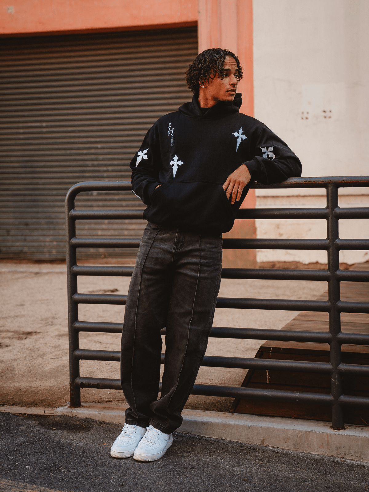 Scattered Black Cross Hoodie