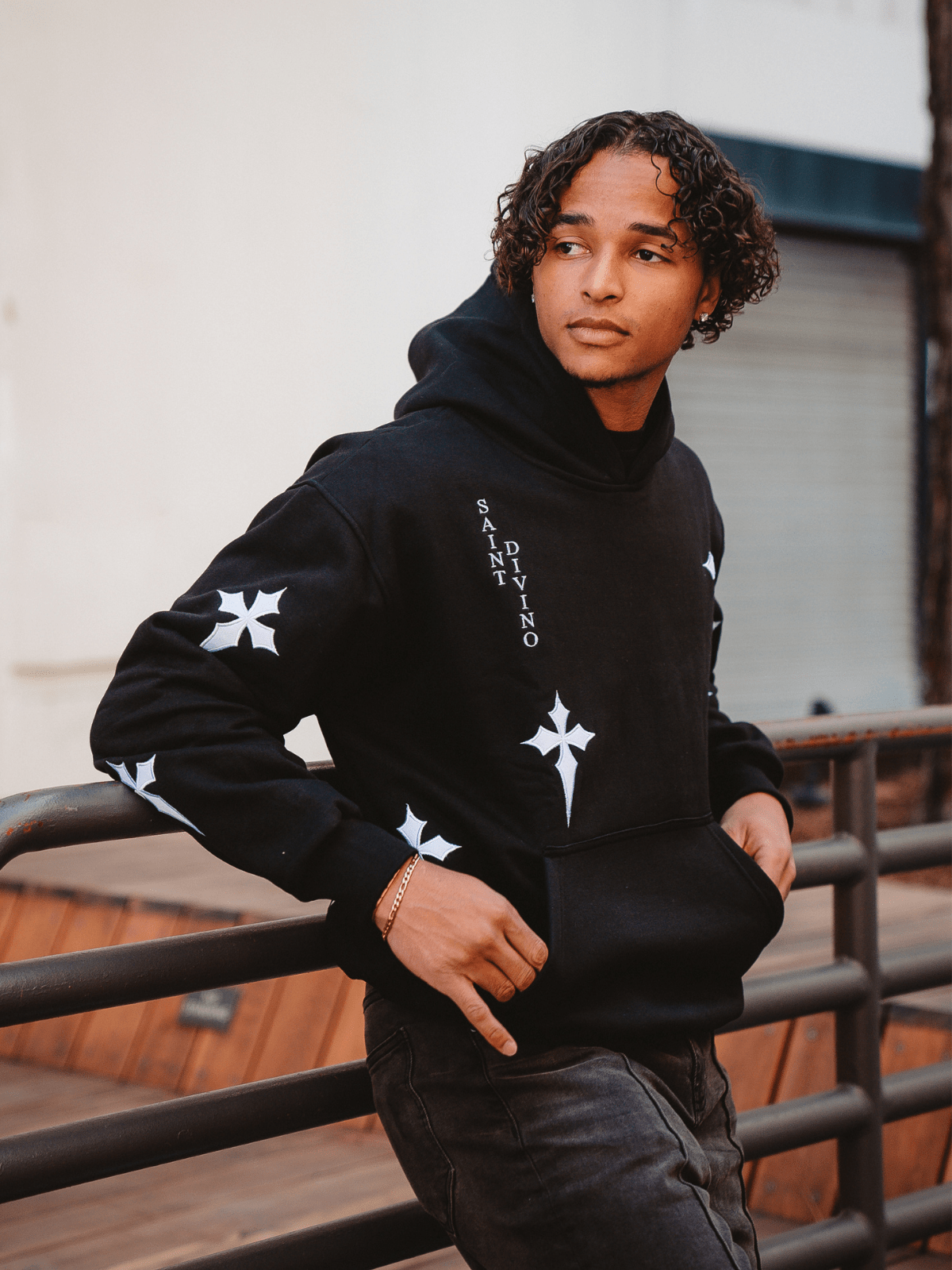 Scattered Black Cross Hoodie