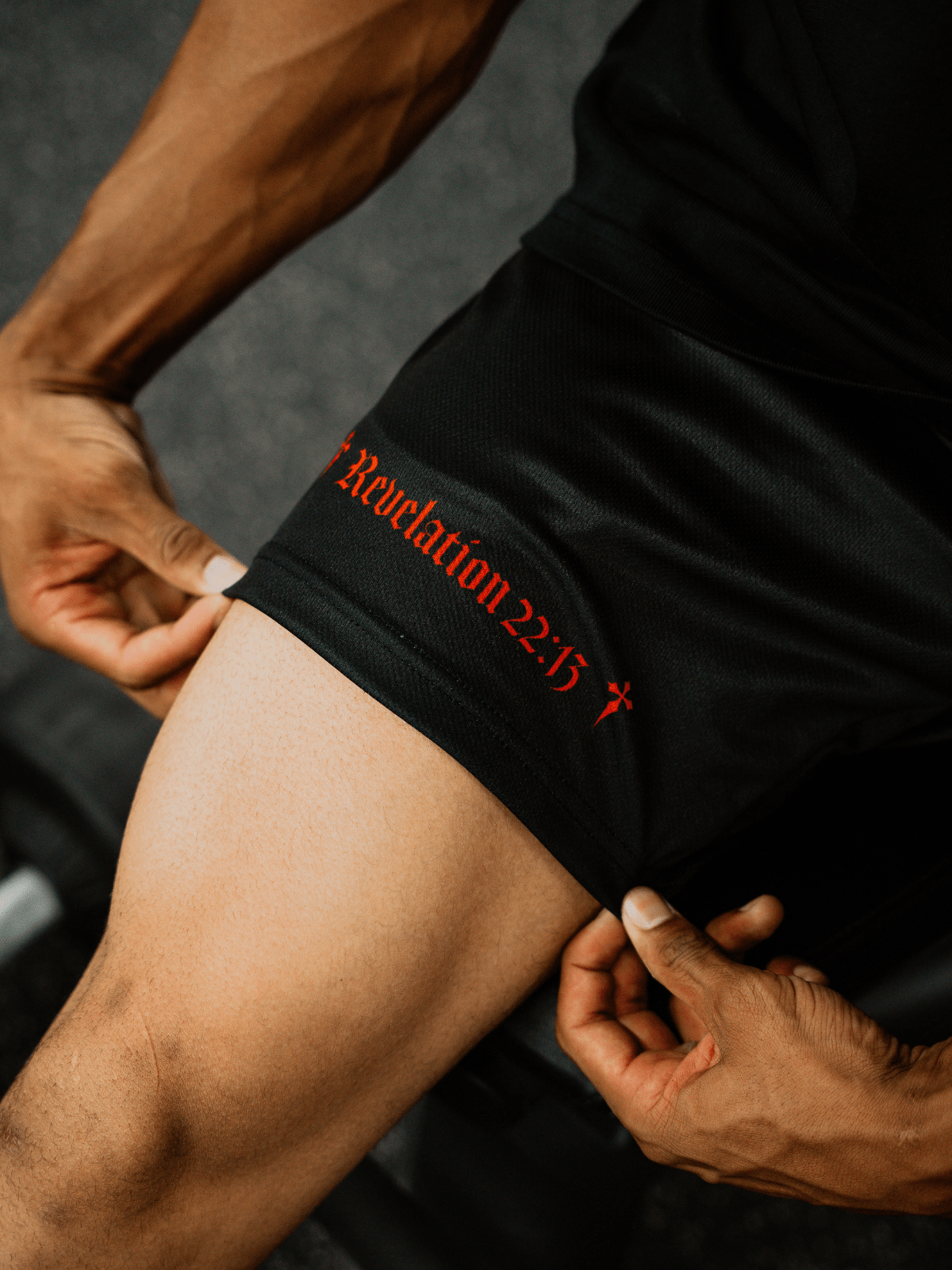 Alpha Omega Red Shorts