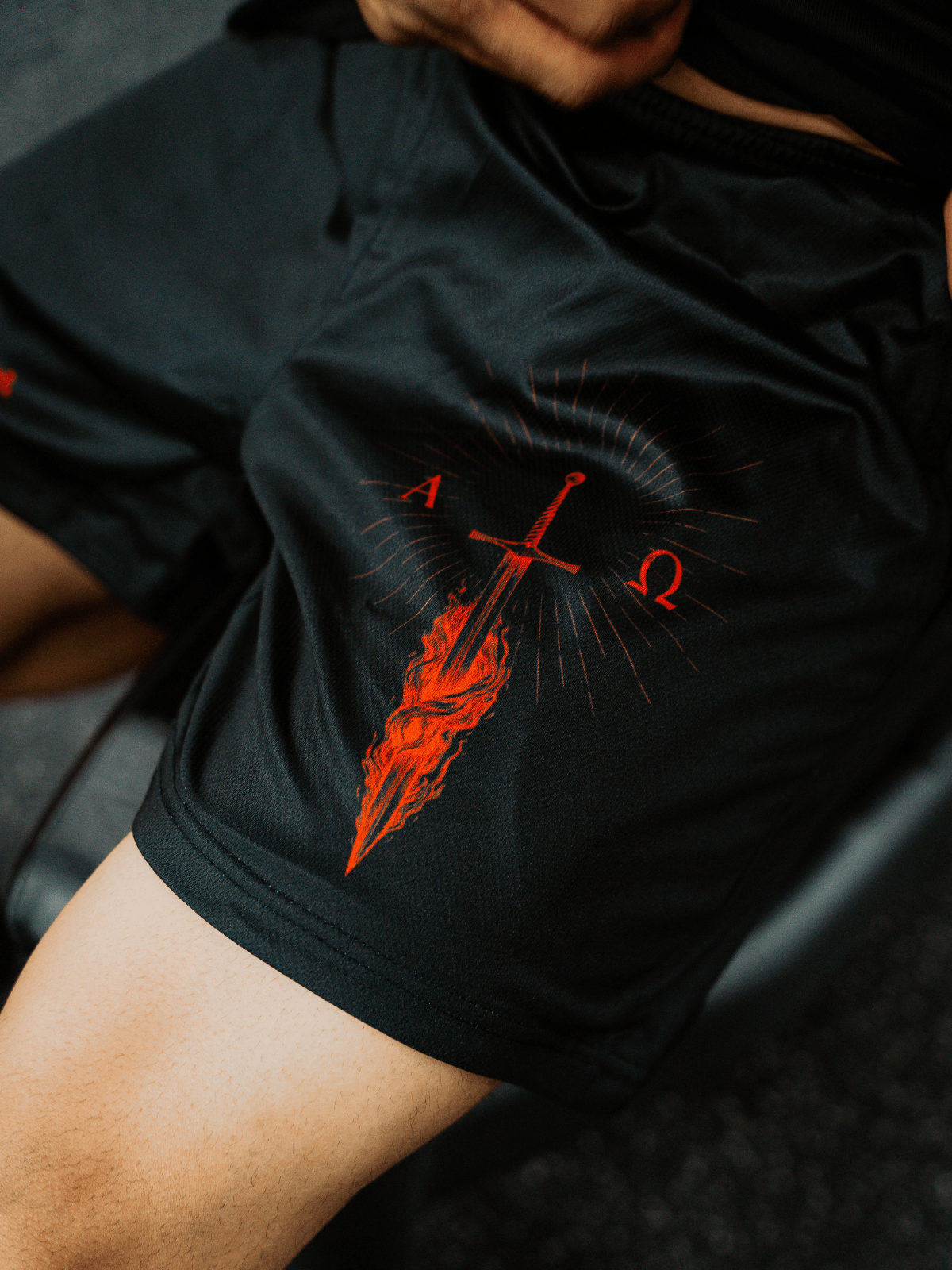 Alpha Omega Red Shorts