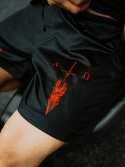 Alpha Omega Red Shorts