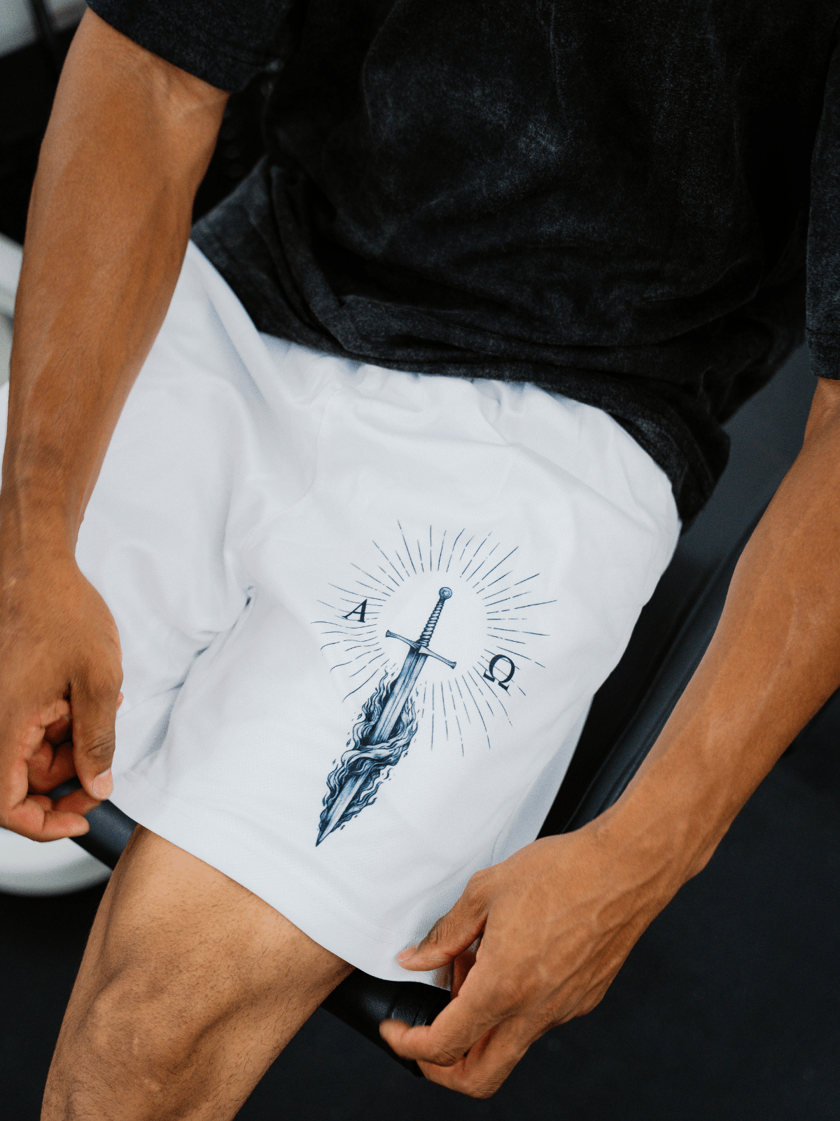 Alpha Omega White Shorts