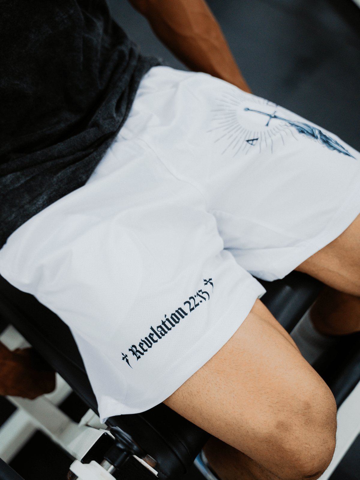 Alpha Omega White Shorts