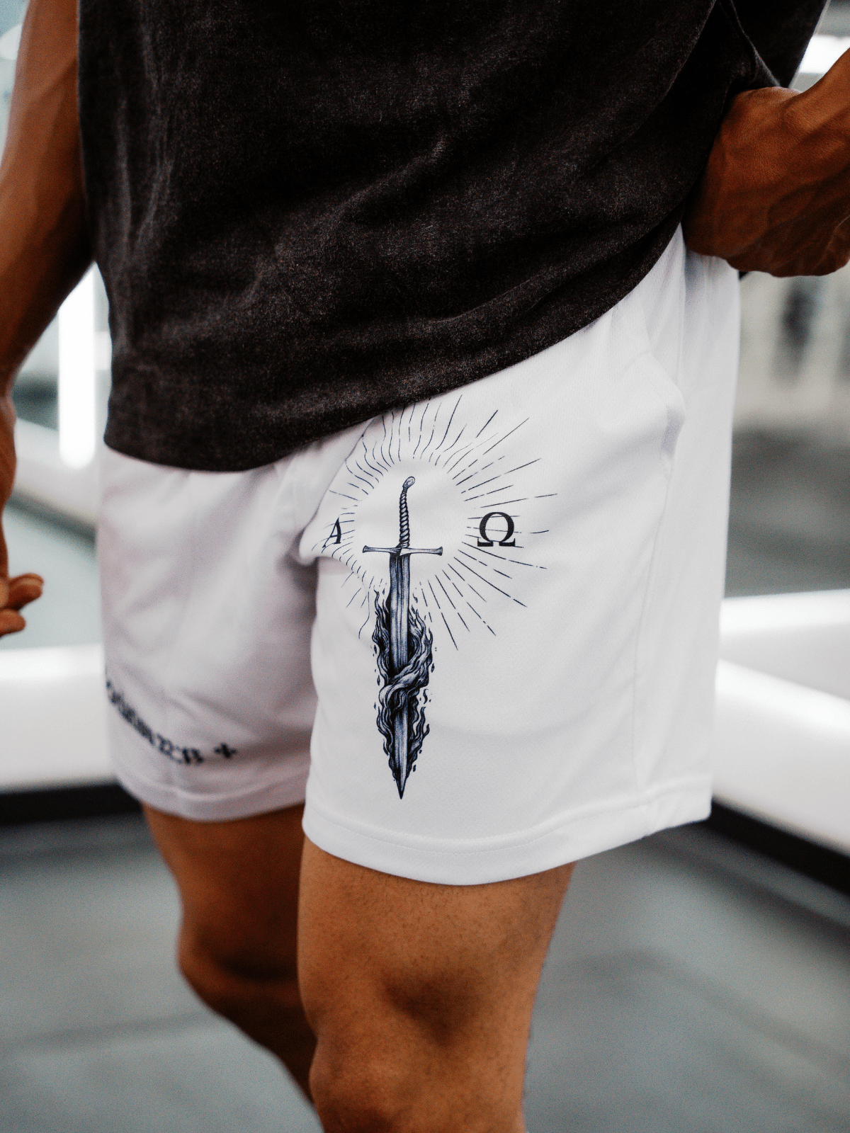 Alpha Omega White Shorts